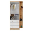 Ver imagem 3 de Guarda-Roupa Infantil 2 Portas 3 Gavetas e Prateleira Externa 100% MDF Smim Bege/Branco Brilho/Amêndoa