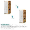 Ver imagem 6 de Guarda-Roupa Infantil 2 Portas 3 Gavetas e Prateleira Externa 100% MDF Smim Bege/Branco Brilho/Amêndoa