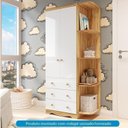 Ver mais imagens de Guarda-Roupa Infantil 2 Portas 3 Gavetas e Prateleira Externa 100% MDF Smim Bege/Branco Brilho/Amêndoa