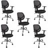 Kit 5 Cadeiras para Escritório Diretor com Apoio para Braços Blk - 1