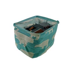 Cesto Organizador Infantil Pequeno Cesta Decorativa Tecido Dobrável Porta Objetos Urso - 6