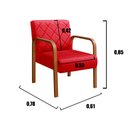 Ver imagem 3 de Poltrona Cadeira Decorativa Sala, Recepção Lara Vermelho