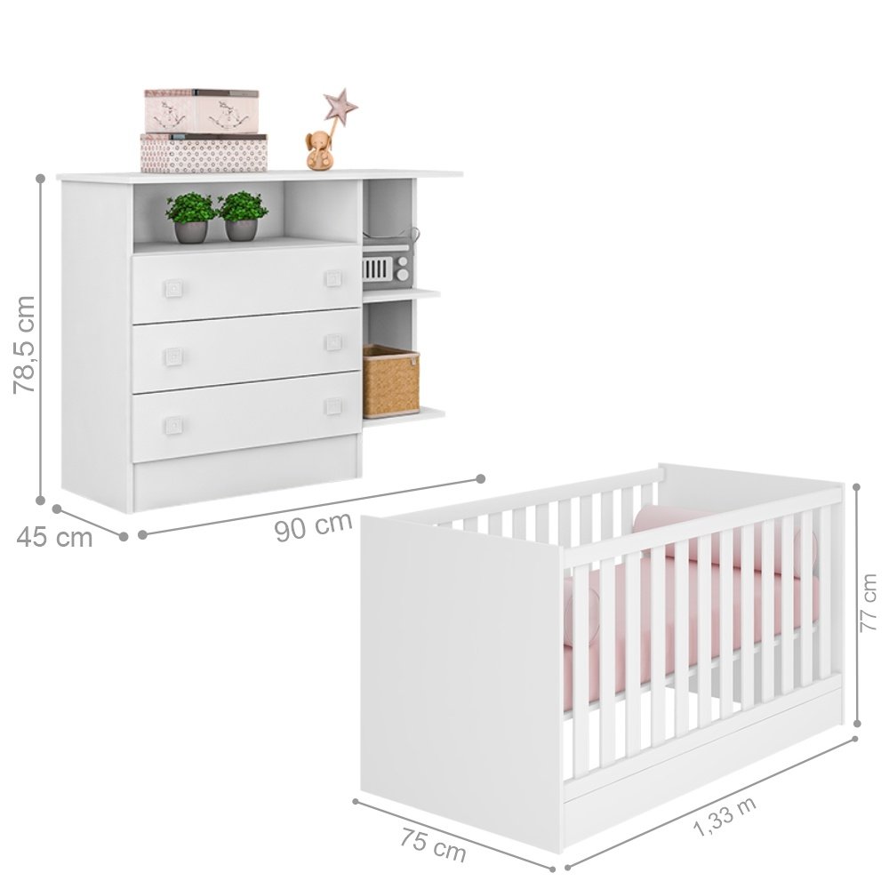 Conjunto Quarto Infantil Hug Branco - 2