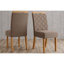 Ver imagem 1 de Kit 2 Cadeiras Sala Jantar Bella 2 Un Nature/suede Marrom Amendoa - Henn