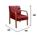 Ver imagem 3 de Poltrona Cadeira Decorativa Sala, Recepção Lara Vermelho Bordô