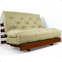 Ver imagem 7 de Sofá Cama Casal Futon Tokio D33 Madeira Maciça Cor Imbuia - Bege Claro