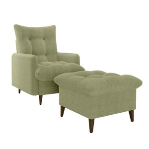 Poltrona de Amamentação com Puff Montreal Boucle Oliva Matrix