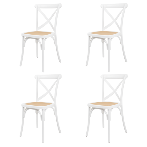 Cadeira Paris Assento Rattan Cx 4 Branco