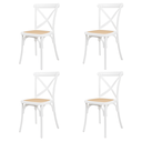 Ver imagem 1 de Kit 4 Cadeiras Paris com Assento Rattan para Sala de Jantar Área Gourmet Branco