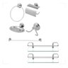 Kit Acessórios Banheiro Inox:lavabo + 2 Porta Shampoo Reto - 1