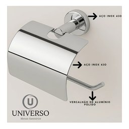 Kit Acessórios Banheiro Inox:lavabo + 2 Porta Shampoo Reto - 4