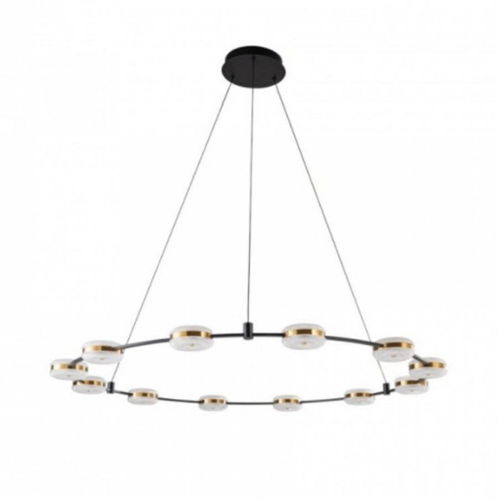 PENDENTE LED BAROK CIR 120W 3000K DOURADO/PT 2112 NORDECOR