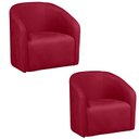 Ver imagem 1 de Kit 2 Poltrona Decorativa Recepção Sala de Estar Lara Veludo Cor:vermelho