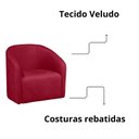 Ver imagem 6 de Kit 2 Poltrona Decorativa Recepção Sala de Estar Lara Veludo Cor:vermelho