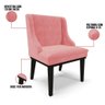 Kit 6 Cadeiras Estofadas Para Sala De Jantar Base Fixa De Madeira Preto Lia Suede Rosê - Ibiza - 17