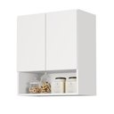 Ver imagem 1 de Armario Aéreo Organizador Multiuso Quarto Sala Bela 2 Portas:Branco