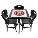 Ver imagem 1 de Cj Mesa Madeira Azulejo 60x60cm - Bistrô Fixa 78cm + 3 Cadeiras 43 - Preta - Duff