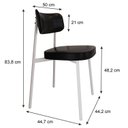 Ver imagem 4 de Cadeira Alloa Fixa com 4 Pés 50 x 44,7 x 83,8 cm com 1 Unidade Preto