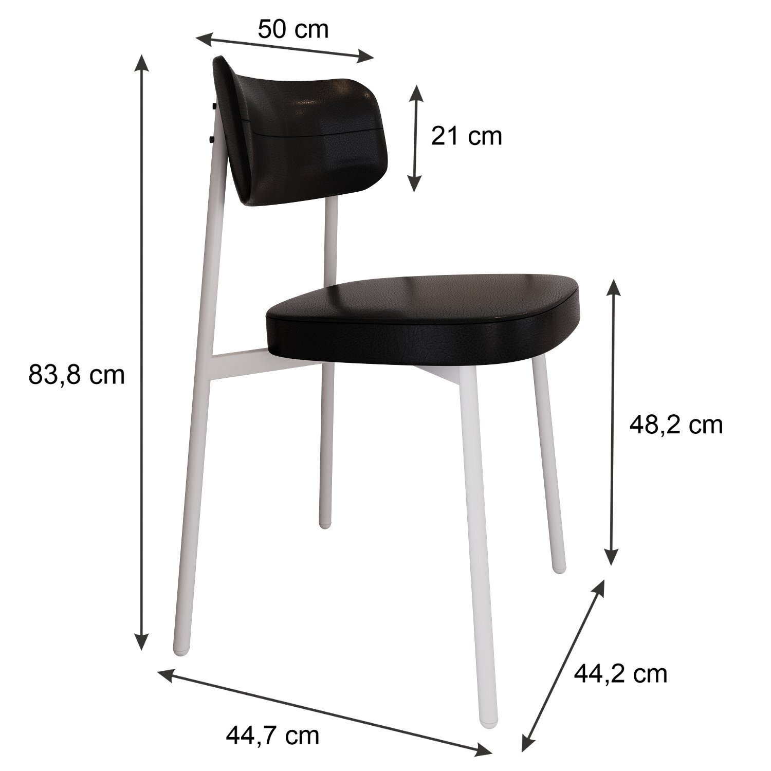 Cadeira Alloa Fixa com 4 Pés 50 X 44,7 X 83,8 Cm com 1 Unidade - 4