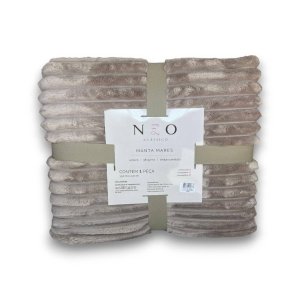 Manta Neo Mares Solteiro Neo Clássico Camesa 150x220 - Bege