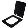 Assento Sanitário Poliester Soft Close Square Preto para Vaso Incepa com Ferragem Dourada - 2
