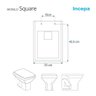 Assento Sanitário Poliester Soft Close Square Preto para Vaso Incepa com Ferragem Dourada - 3
