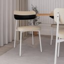 Ver imagem 3 de Cadeira Alloa Fixa com 4 Pés 50 x 44,7 x 83,8 cm com 1 Unidade Bege/Areia/Preto