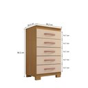 Ver imagem 7 de Guarda Roupa 4 Portas com Multiuso 2 Portas e Comoda 5 Gavetas Carvalho Off White Clique Chique