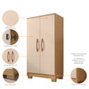 Ver imagem 3 de Guarda Roupa 4 Portas com Multiuso 2 Portas e Comoda 5 Gavetas Carvalho Off White Clique Chique