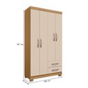 Ver mais imagens de Guarda Roupa 4 Portas com Multiuso 2 Portas e Comoda 5 Gavetas Carvalho Off White Clique Chique