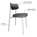 Ver imagem 5 de Cadeira Alloa Fixa com 4 Pés 50 x 44,7 x 83,8 cm com 1 Unidade Cinza/Café