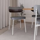 Ver imagem 3 de Cadeira Alloa Fixa com 4 Pés 50 x 44,7 x 83,8 cm com 1 Unidade Cinza/Café