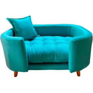 Sofá Caminha Pet Luxo em Sued Premium:tiffany