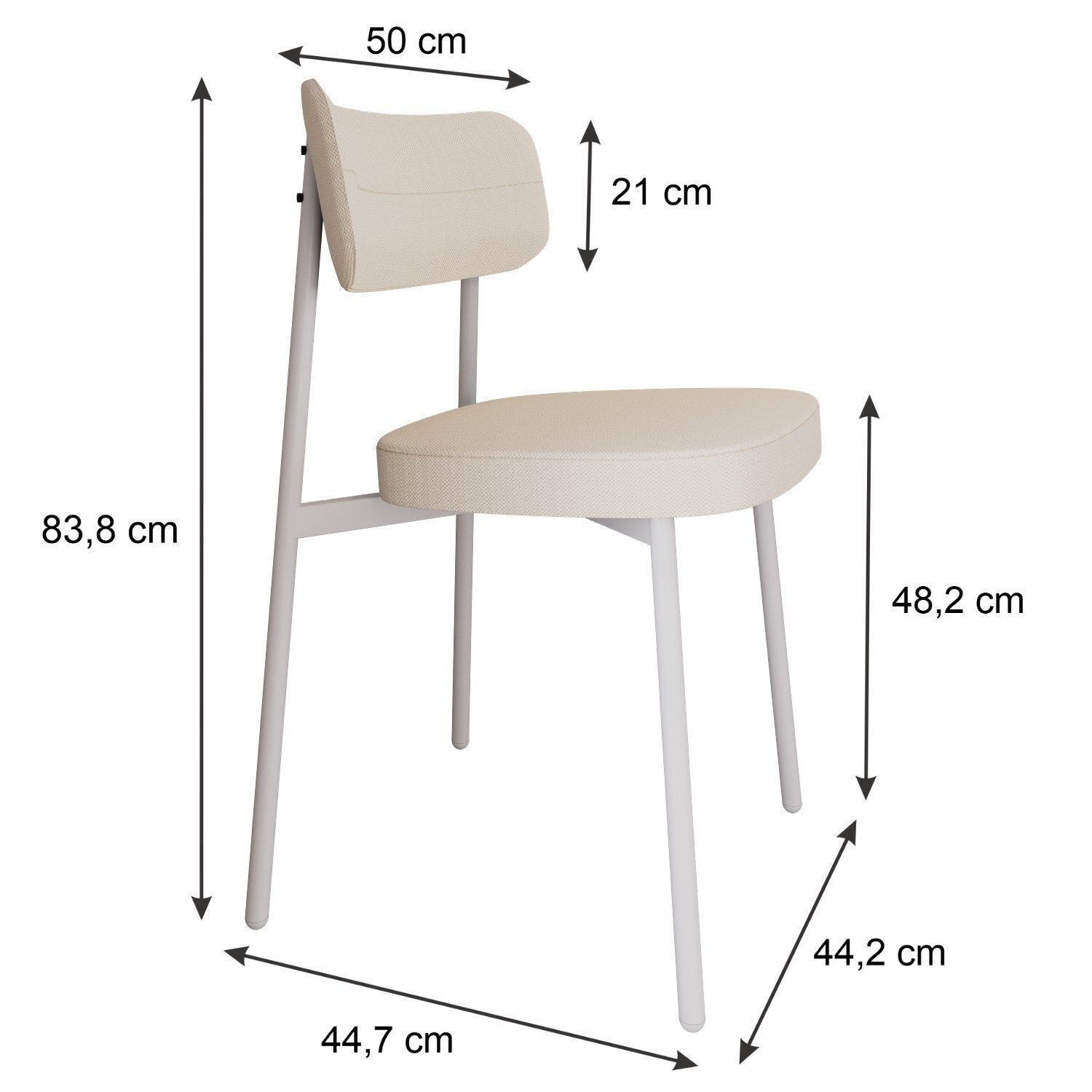 Cadeira Alloa Fixa com 4 Pés 50 X 44,7 X 83,8 Cm com 1 Unidade - 4