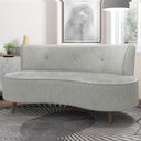 Ver imagem 1 de Sofá Living 2 Lugares 135cm Aang Pés Palito Linho Cinza G33 - Gran Belo