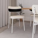 Ver imagem 6 de Cadeira Alloa Fixa com 4 Pés 50 x 44,7 x 83,8 cm com 1 Unidade Branco/Palha/Preto