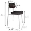 Ver imagem 4 de Cadeira Alloa Fixa com 4 Pés 50 x 44,7 x 83,8 cm com 1 Unidade Preto/Café