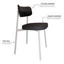 Ver imagem 5 de Cadeira Alloa Fixa com 4 Pés 50 x 44,7 x 83,8 cm com 1 Unidade Preto
