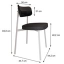 Ver imagem 4 de Cadeira Alloa Fixa com 4 Pés 50 x 44,7 x 83,8 cm com 1 Unidade Preto