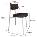 Ver imagem 4 de Cadeira Alloa Fixa com 4 Pés 50 x 44,7 x 83,8 cm com 1 Unidade Preto/Whisky