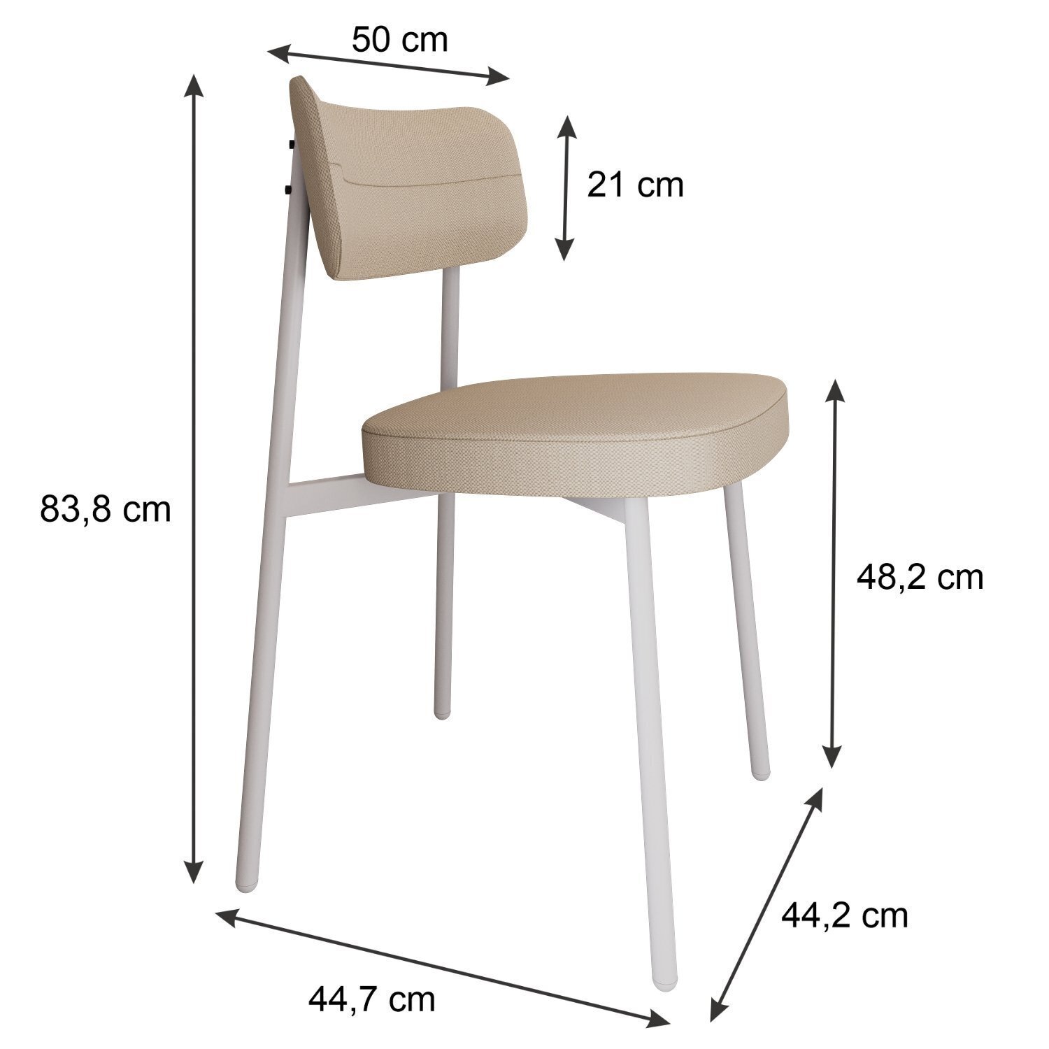 Cadeira Alloa Fixa com 4 Pés 50 X 44,7 X 83,8 Cm com 2 Unidade - 4