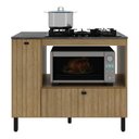 Ver imagem 3 de Balcão Cozinha para Cooktop 5 Bocas e Forno/micro-ondas 99,7cm 2 Portas Multimóveis Cr20500 Mármore Lunar