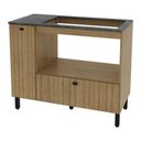 Ver imagem 1 de Balcão Cozinha para Cooktop 5 Bocas e Forno/micro-ondas 99,7cm 2 Portas Multimóveis Cr20500 Mármore Lunar