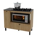Ver imagem 2 de Balcão Cozinha para Cooktop 5 Bocas e Forno/micro-ondas 99,7cm 2 Portas Multimóveis Cr20500 Mármore Lunar