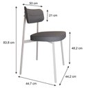 Ver imagem 4 de Cadeira Alloa Fixa com 4 Pés 50 x 44,7 x 83,8 cm com 2 Unidade Cinza