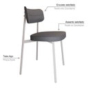 Ver imagem 5 de Cadeira Alloa Fixa com 4 Pés 50 x 44,7 x 83,8 cm com 2 Unidade Cinza