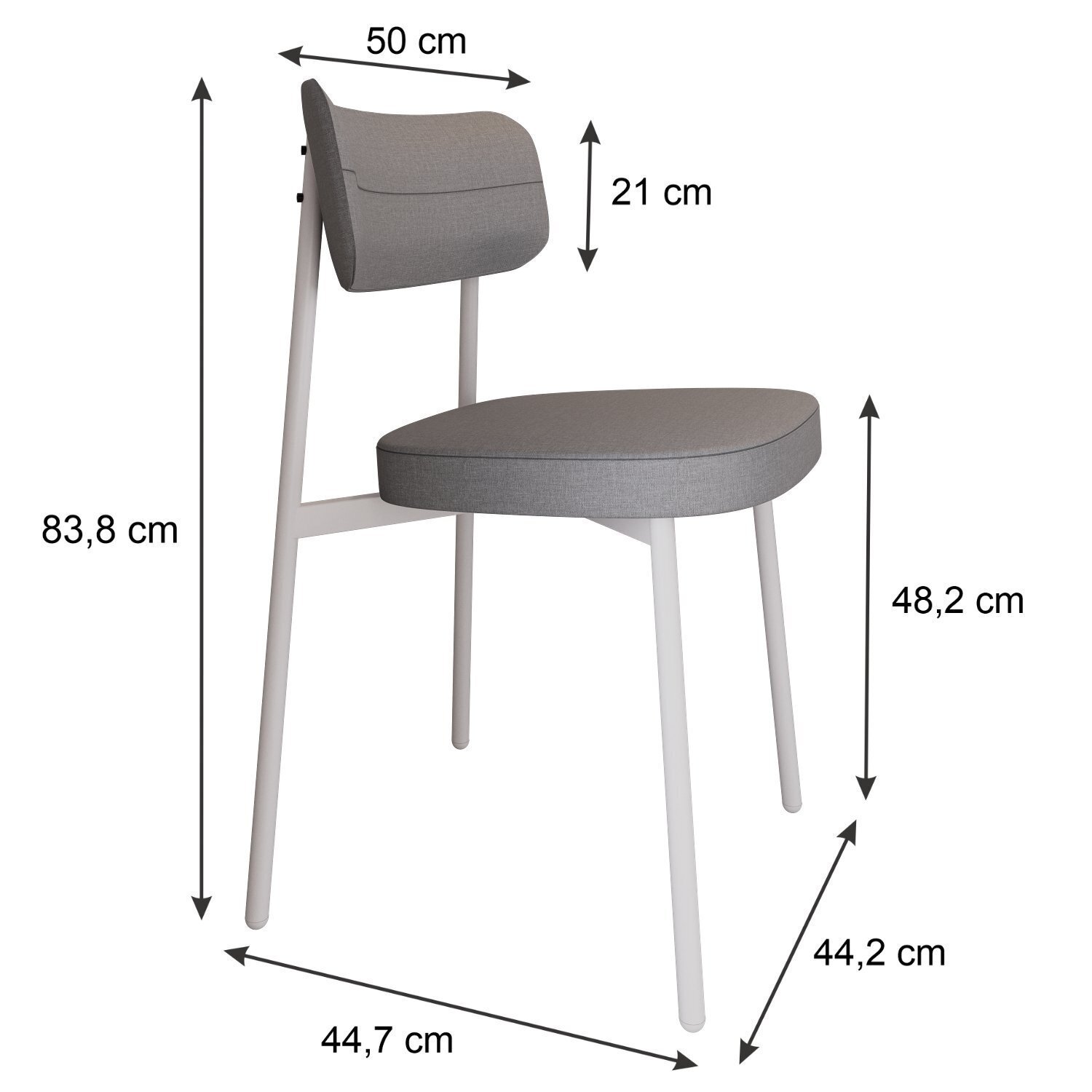 Cadeira Alloa Fixa com 4 Pés 50 X 44,7 X 83,8 Cm com 2 Unidade - 4