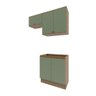 Lavanderia Modulada Kappesberg Celeste 3 Peças Nogueira/verde 140cm - 1