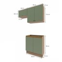Ver imagem 4 de Lavanderia Modulada Kappesberg Celeste 3 Peças Nogueira/verde 140cm