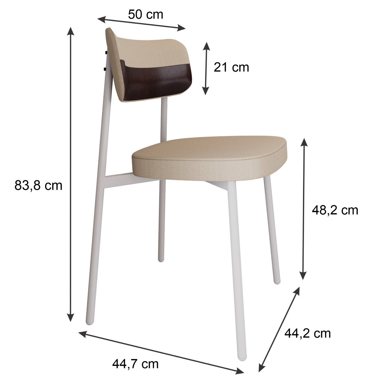 Cadeira Alloa Fixa com 4 Pés 50 X 44,7 X 83,8 Cm com 2 Unidade - 4